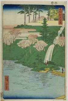 Chiyogaike Pond, Meguro (Meguro Chiyogaike), from the series "One Hundred Famous..., 1856. Creator: Ando Hiroshige