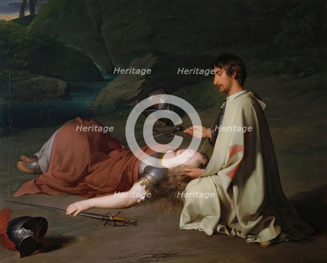 Chlorinden's baptism, 1810. Creators: Peter Fendi, Johann Peter Krafft.