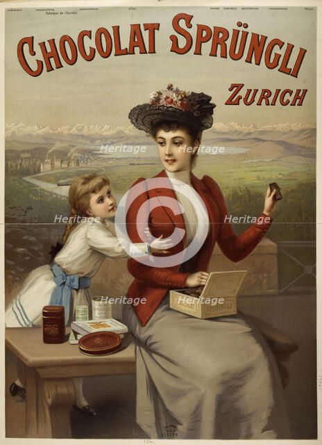 Chocolat Sprüngli, Zurich, c. 1890. Creator: Anonymous.