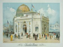 Chocolate-Menier Pavilion, World's Columbian Exposition, Chicago, Illinois, Perspective View, 1893. Creator: Peter Joseph Weber