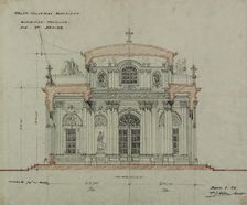 Chocolate-Menier Pavilion, World's Colombian Exposition, Chicago, Illinois, Section Sketch, 1893. Creator: Peter Joseph Weber