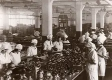 Chocolate Easter eggs, Rowntree factory, York, Yorkshire, 1930