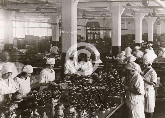 Chocolate Easter eggs, Rowntree factory, York, Yorkshire, 1930. Artist: Unknown
