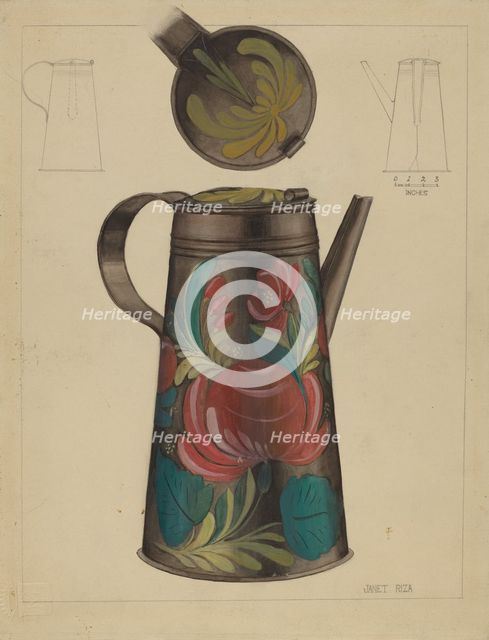 Chocolate Pot, c. 1936. Creator: Janet Riza.