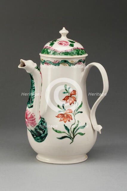 Chocolate Pot, Staffordshire, c. 1760. Creator: Staffordshire Potteries.