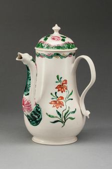 Chocolate Pot, Staffordshire, c. 1760. Creator: Staffordshire Potteries
