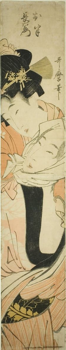 Choemon Carrying Ohan on His Back, Japan, c. 1801. Creator: Kitagawa Utamaro