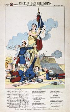 Choeur des Girondins song sheet, Franco-Prussian war, 1870-1871. Artist: Anon