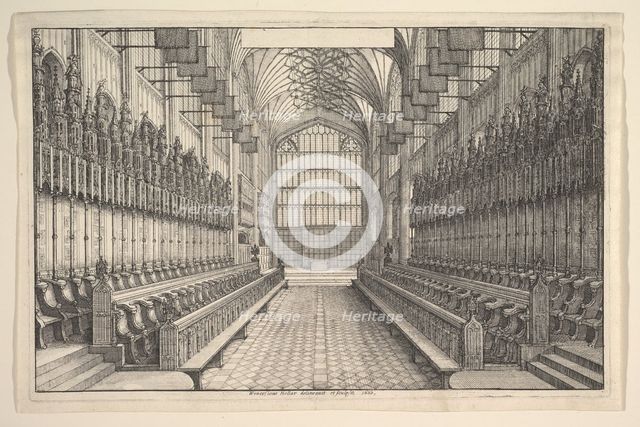 Choir and stalls in St George's Chapel, Windsor, 1660. Creator: Wenceslaus Hollar.
