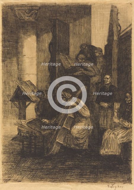 Choir in a Spanish Church (La choeur d'une eglise espagnole), 1860. Creator: Alphonse Legros.