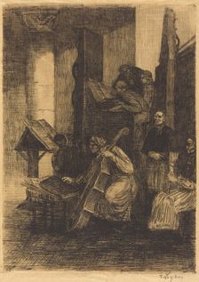 Choir in a Spanish Church (La choeur d'une eglise espagnole), 1860. Creator: Alphonse Legros