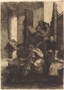 Choir in a Spanish Church (Le choeur d'une eglise espagnole), 1860. Creator: Alphonse Legros