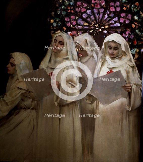  'Choir of nuns', 1901-1902, oil Painting by Ramon Casas.