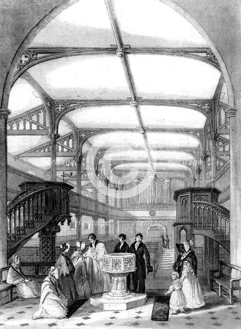 Choir of St Martin's Church, Dorking, Surrey, 19th century.Artist: MJ Starling