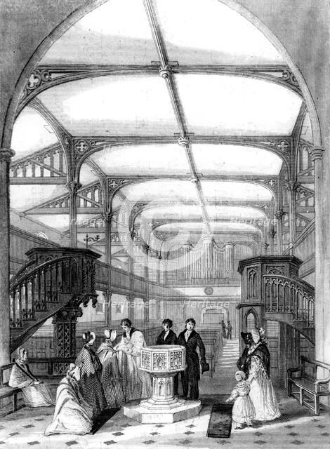 Choir of St Martin's Church, Dorking, Surrey, 19th century.Artist: MJ Starling