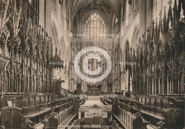 Choir of Winchester Cathedral, Hampshire, early 20th century(?). Artist: Unknown.