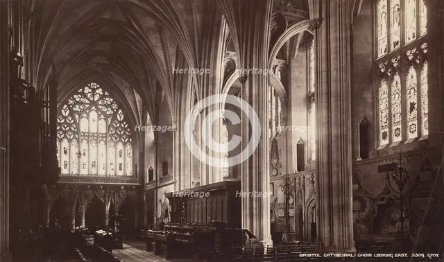 Choir Looking East, Bristol Cathedral, between 1870 and 1880. Creator: George Washington Wilson.