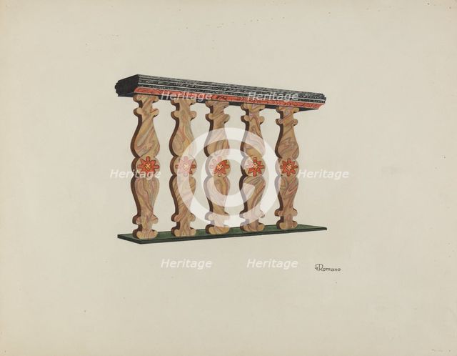 Choir Rail, 1938. Creator: Josephine C. Romano.