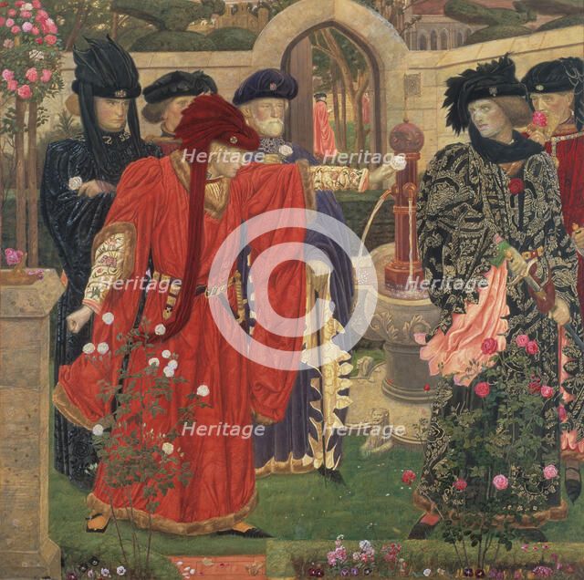 Choosing The Red and White Roses in the Temple Garden, 1910. Creator: Harry Payne.