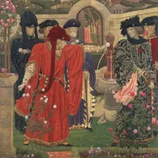 Choosing The Red and White Roses in the Temple Garden, 1910. Creator: Harry Payne