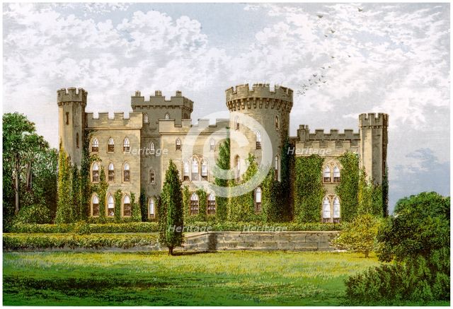 Cholmondeley Castle, Cheshire, home of the Marquis of Cholmondeley, c1880. Artist: Unknown