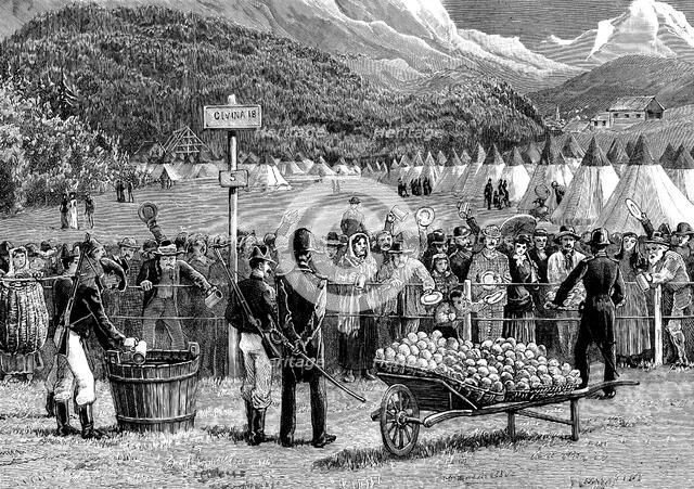 Cholera quarantine in Italy. Artist: Unknown