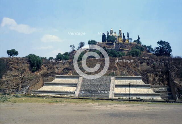 Cholula, important ceremonial center, remains of the old 'Tepanapa pyramid', at top the church of…
