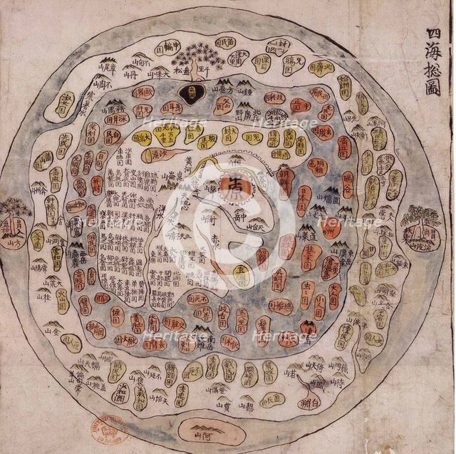 Ch'onhado (Map of All Under Heaven), Mid of the 18th cen.. Artist: Anonymous master  