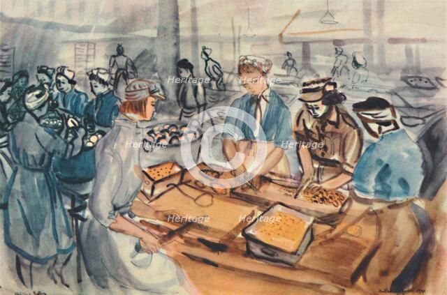 "Chopping and Peeling." An A.T.S. cooking centre', 1944. Creator: Anthony Gross.