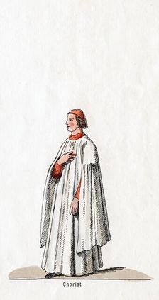 Chorister, costume design for Shakespeare's play, Henry VIII, 19th century
