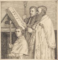 Choristers, 2nd plate (Le lutrin). Creator: Alphonse Legros