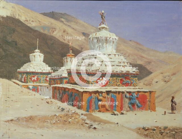 Chorten in Ladakh, 1875. Artist: Vereshchagin, Vasili Vasilyevich (1842-1904)