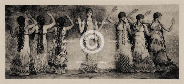 Chorus of maenads. Scene from the Nijinsky ballet "The Afternoon of a Faun", 1912. Creator: De Meyer, Baron Adolphe Edward Sigismund (1868-1946).