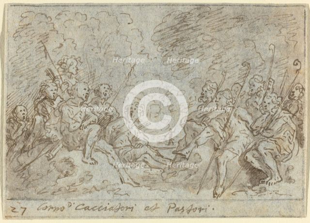 Chorus of Hunters and Shepherds, 1640. Creator: Johann Wilhelm Baur.