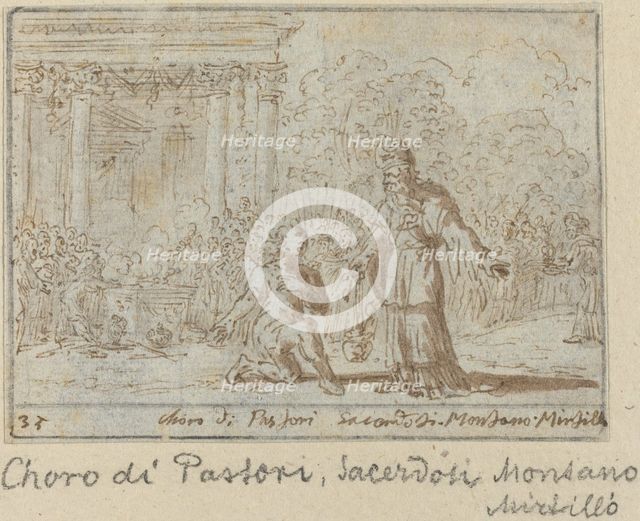 Chorus of Shepherds and Priests: Montano, Mirtillo, 1640. Creator: Johann Wilhelm Baur.