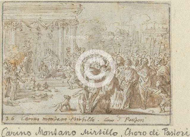 Chorus of Shepherds: Carino, Montano and Mirtillo, 1640. Creator: Johann Wilhelm Baur.