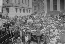 Chorus girls in Wall St., between c1915 and c1920. Creator: Bain News Service