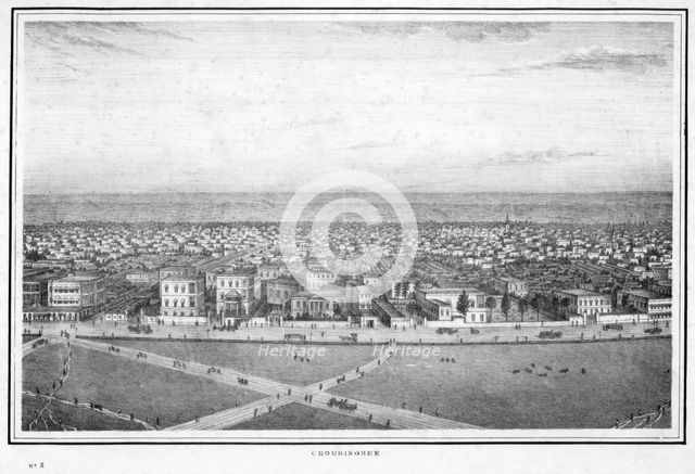 Chowringhee, Calcutta, India, c1840s.Artist: Frederick Fiebig