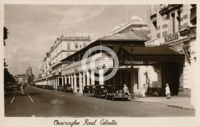 'Chowringhee Road, Calcutta', c1940. Artist: Unknown.