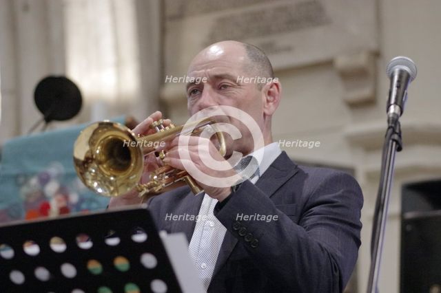 Chris Coull, Alex Bondono’s Horace Silver Sextet, Jazz at St Andrews Church, Hove, July 2022. Creator: Brian O'Connor.