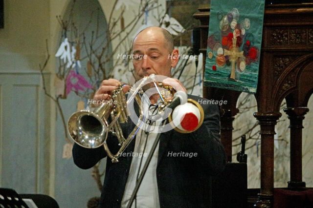 Chris Coull, Alex Bondono’s Horace Silver Sextet, Jazz at St Andrews Church, Hove, July 2022. Creator: Brian O'Connor.