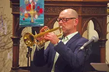 Chris Coull, Josephine Davies Mark Bassey Sextet, St Andrews Church, Hove, East Sussex, 14 Oct 2022. Creator: Brian O'Connor