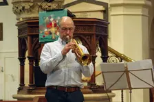 Chris Coull, Tim Whitehead Quintet, Chris Coull Promotion, St Andrew’s Church, Hove, August 2025. Creator: Brian O'Connor