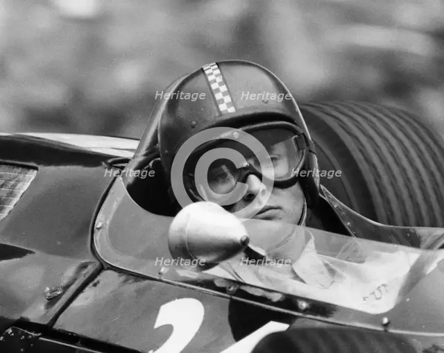 Chris Amon in a Lotus 25-BRM V8, French Grand Prix, Rouen, 1964. Artist: Unknown