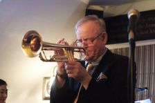 Chris Hodgkins, Splash Point Jazz Club, Plough Inn, Rottingdean, East Sussex, 17 May 2019. Creator: Brian O'Connor