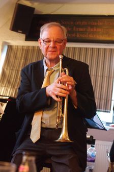 Chris Hodgkins, Splash Point Jazz Club, Plough Inn, Rottingdean, East Sussex, 17 May 2019. Creator: Brian O'Connor