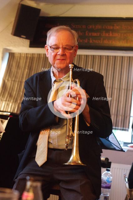 Chris Hodgkins, Splash Point Jazz Club, Plough Inn, Rottingdean, East Sussex, 17 May 2019. Creator: Brian O'Connor.