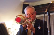 Chris Hodgkins, Splash Point Jazz Club, Plough Inn, Rottingdean, East Sussex, 17 May 2019. Creator: Brian O'Connor