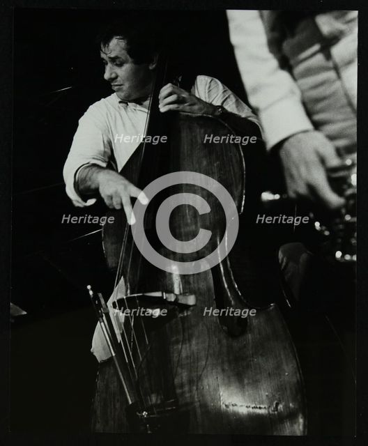 Chris Laurence playing the double bass at The Stables, Wavendon, Buckinghamshire. Artist: Denis Williams