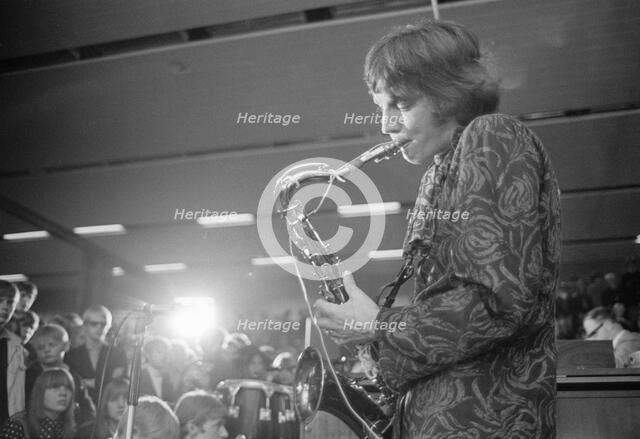Chris Wood, saxophonist with Traffic, in concert at Landskrona, Sweden, 1967. Artist: Unknown